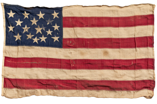 Isolated Distressed Betsy Ross American Flag