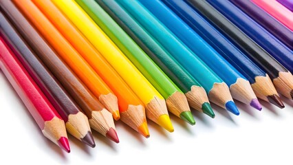 Fototapeta premium Colorful Pencils Arranged in a Row