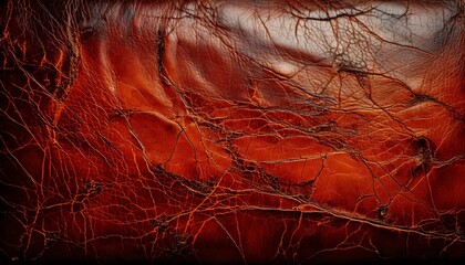 Obraz premium A leather-like grunge texture with scratches, creases, and worn-out areas creating an aged background