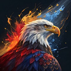 Majestic Bald Eagle Portrait and bald eagle in flight