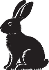 Rabbit Vector silhouettes. Collection of black easter rabbit silhouettes. 
