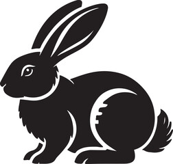 Rabbit Vector silhouettes. Collection of black easter rabbit silhouettes. 