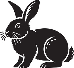 Rabbit Vector silhouettes. Collection of black easter rabbit silhouettes. 