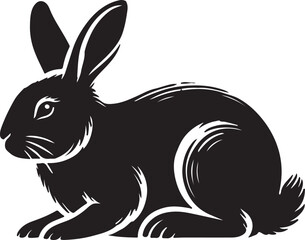 Rabbit Vector silhouettes. Collection of black easter rabbit silhouettes. 