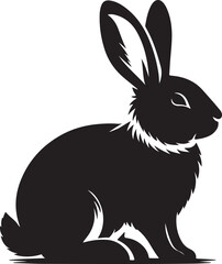 Rabbit Vector silhouettes. Collection of black easter rabbit silhouettes. 