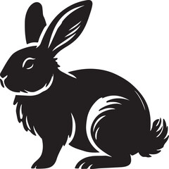 Rabbit Vector silhouettes. Collection of black easter rabbit silhouettes. 