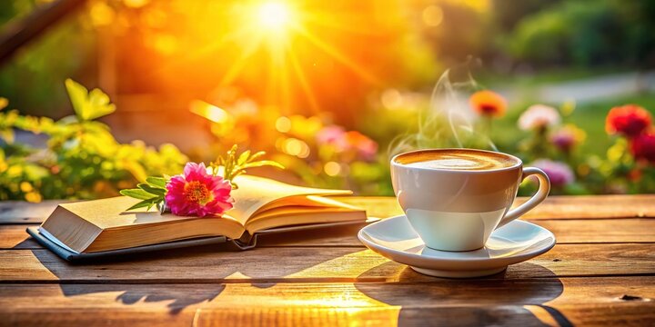 Coffee Cup on Table in Morning Light