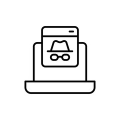 Spyware outline icons, minimalist vector illustration ,simple transparent graphic element .Isolated on white background