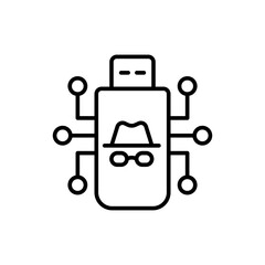 Fototapeta premium Spyware outline icons, minimalist vector illustration ,simple transparent graphic element .Isolated on white background