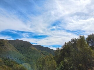 clouds in the mountains