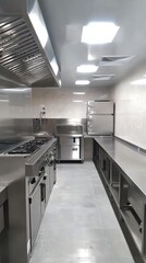 A distinctive kitchen space showcasing a variety of culinary tools and appliances, reflecting a...