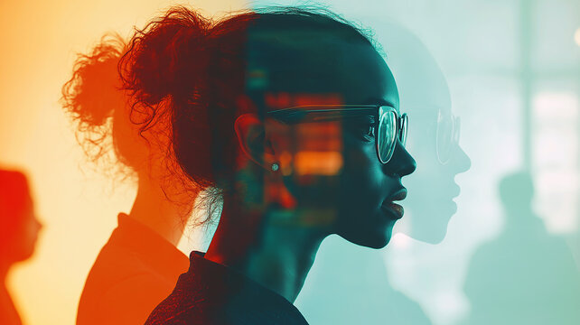 A collaborative team of business professionals working together in a modern office setting. This creates a dynamic, layered image ideal for corporate and teamwork-themed banner designs