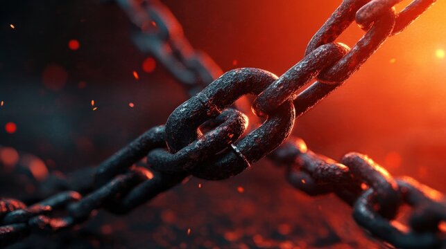 A close-up of chains and handcuffs, symbolizing modern slavery, ultra-realistic,