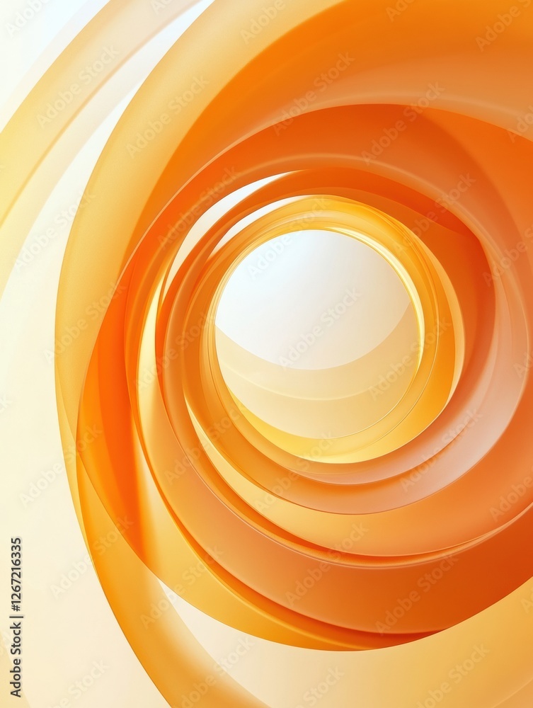 Poster Vibrant orange swirl design creating a dynamic visual effect and harmonious flow. Generative AI