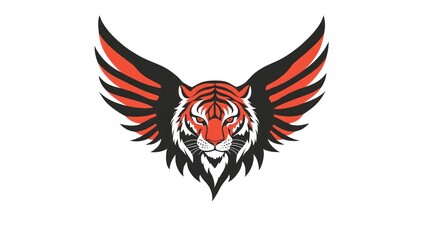 Obraz premium Tiger with wings, graphic design, emblem