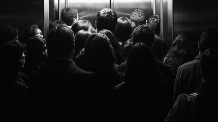 “Silent Awkwardness in a Full Elevator”