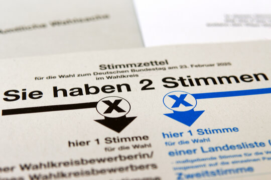Stimmzettel f&uuml;r die Bundestagswahl