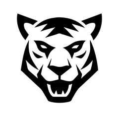 Obraz premium A roaring tiger face is surrounded by flames, symbolizing intensity and power.