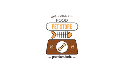 Trendy Modern Pet Store Logo Template Design in Line and Emblem Style. Design Concept for Brand, Business, Company, Shop, and Many More.