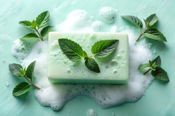 Refreshing Mint Green Soap Bar with Cooling Effect