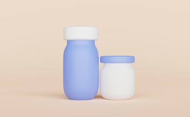 3d illustration. Pharmaceutical drugs and medicine tablets in bottle.