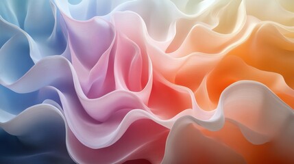 Fototapeta premium Abstract colorful fabric flowing and undulating in a smooth fashion