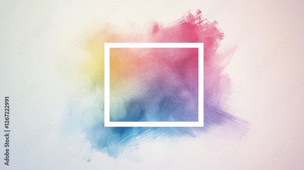 Aufkleber Soft colors blend seamlessly in this watercolor text box, creating an inviting space for creative ideas and artistic expressions. Perfect for enhancing visual projects with charm