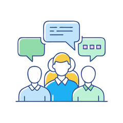 group discussion icon, group discussion vector illustration-simple illustration of group discussion, perfect for group discussion logos and icons