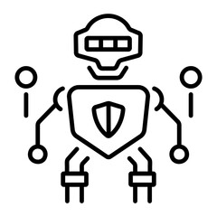 Ai bot icon in linear style 