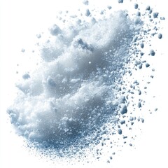 Fototapeta premium White snow isolate. Realistic snow flakes flying close-up ai generation. Frost, icy snow, frozen water, precipitation, cold snow, snowdrift.