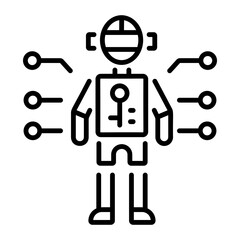 A line style icon of vr suit 