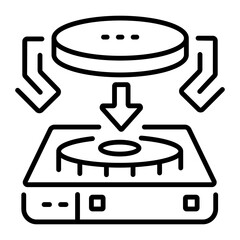 Import storage icon in linear style 