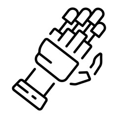 A linear icon of robotic hand 