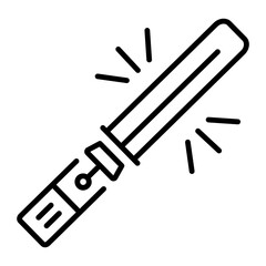 Lightsaber icon in linear style 