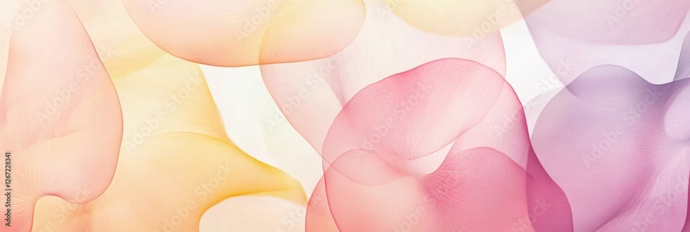 Poster Abstract design featuring soft pastel hues blending seamlessly with organic shapes and forms in a gentle composition. Generative AI