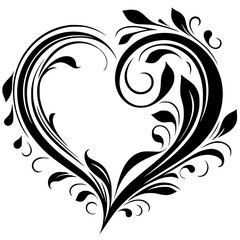 Fototapeta premium Love ornament silhouette