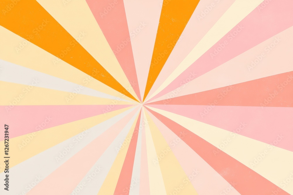 Aufkleber Bright rays of pastel colors radiate from the center creating a vibrant abstract pattern suitable for modern decor. Generative AI