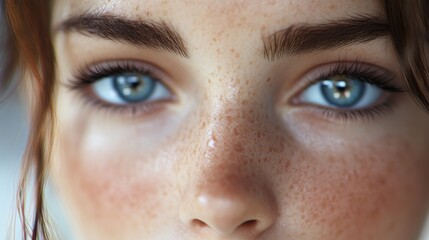 Obraz premium Close up portrait captures the beauty of a woman face