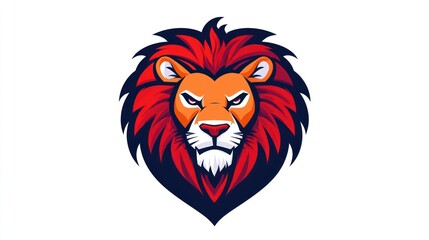 Fototapeta premium Fierce Lion Logo Graphic head of a lion with a bright mane. Could be used as a symbol for strength