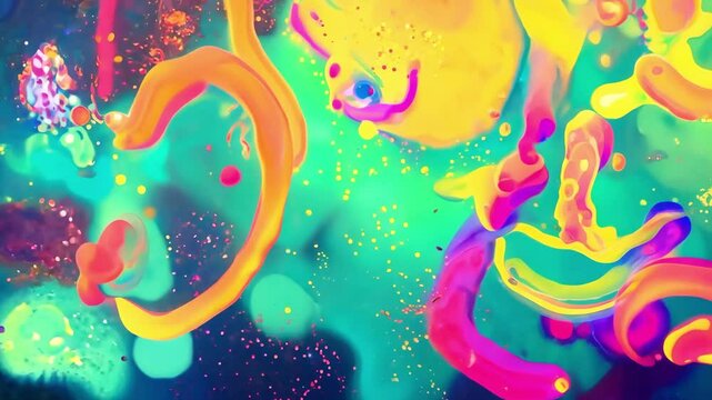 Vivid abstract colorful liquid motion in dynamic artistic patterns