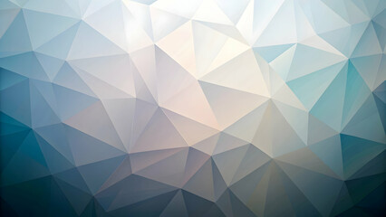 Fototapeta premium Abstract Geometric Background: A captivating low-poly background with an intricate web of cool-toned triangles that seamlessly blends into a mesmerizing pattern.
