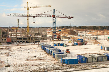 Fototapeta premium Construction Site with Cranes