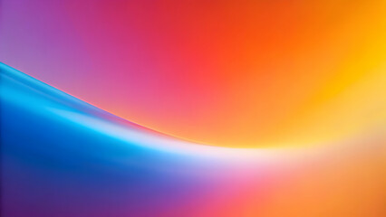 Abstract Gradient Flow: A captivating gradient backdrop with a flowing wave of blue, white and yellow light cutting across a spectrum of vibrant hues.