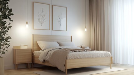 A beautifully styled modern bedroom showcasing a cozy bed, soft lighting, and contemporary decor that exudes tranquility and comfort, perfect for relaxation.