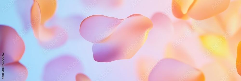 Aufkleber colorful petals floating gracefully in soft vibrant light creating a dreamy atmosphere. generative a