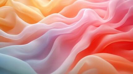 Obraz premium Abstract flowing fabric waves in warm pastel colors gradient