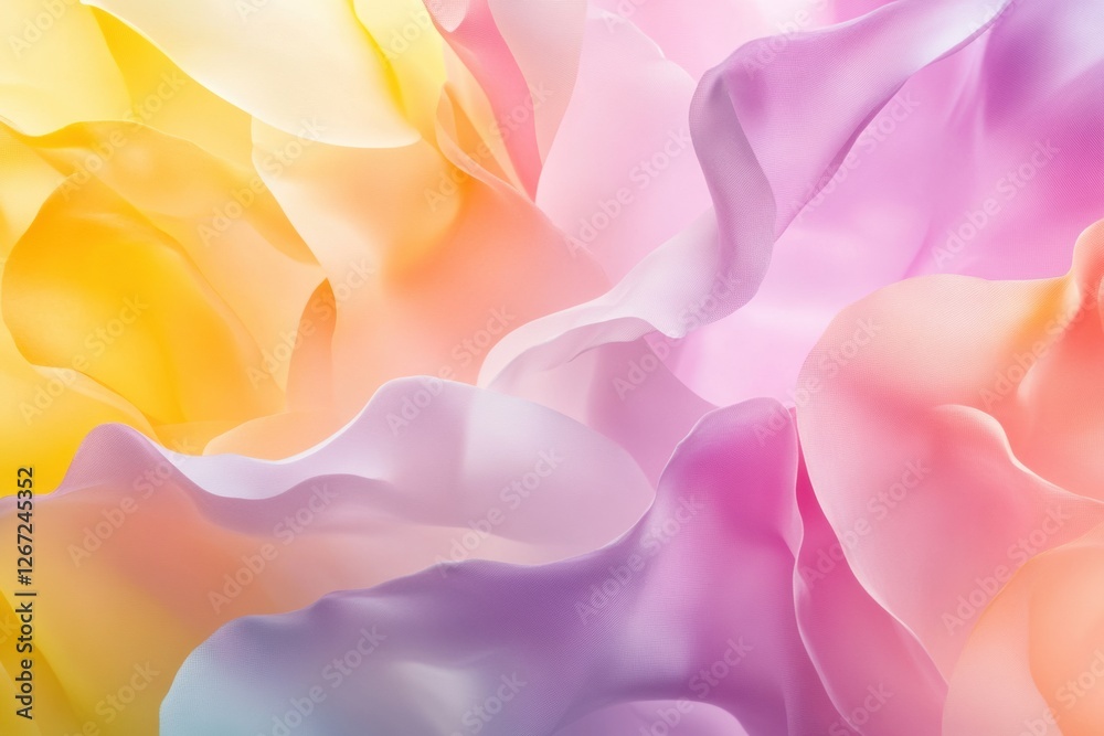 Poster soft pastel fabric folds create a serene and vibrant texture for artistic inspiration and decor idea