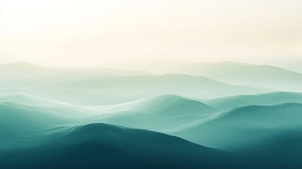 Abstract rolling hills gradient in shades of teal and white