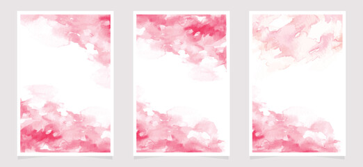 pink watercolor vector background set
