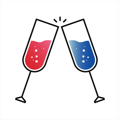 Glass Cheers Icon for Celebrations and Social Events Invitations. glass icon, celebrating new year